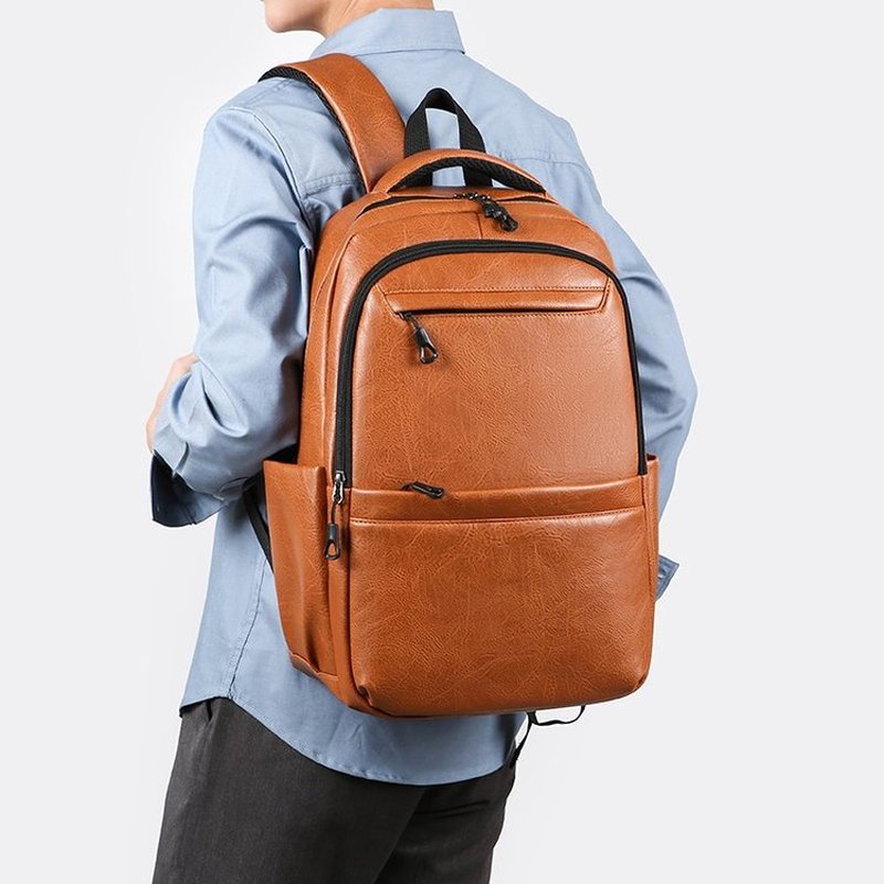 Laptop Backpack 15.6 - Premium Leather Business Backpack – 15.6